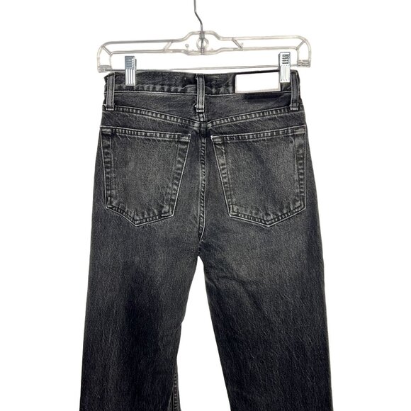 RE/DONE Black Distressed High-Rise Straight Jeans - Size 24 - Picture 4 of 9